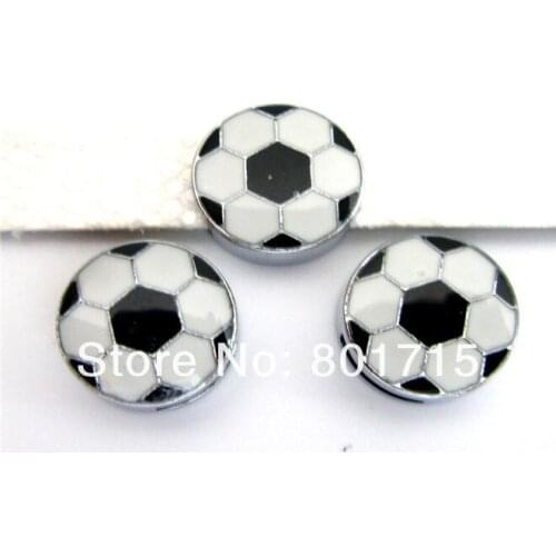 Fit 8mm wristband petcollar keychain 10pcs soccer zinc alloy Jewelry Findings Internal Dia. 8mm slide Charms