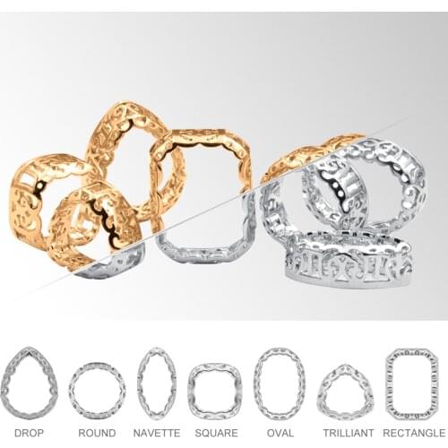 XIAOPU 20pcs Sewing Nest Claws Silver Golden Copper Claws Nest Pendant Multi Shapes For Rhinestones Sew on Clothing Crafts Bag