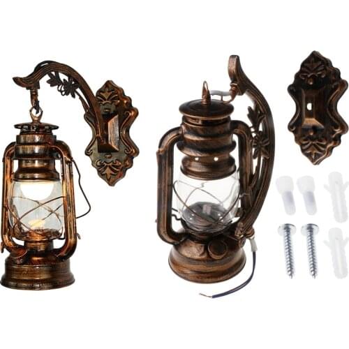 Retro Classic Kerosene Lamp Wall Light Sconce Holder Portable Lights Adornment Bar Club Coffee Shop Restaurant Home Decor