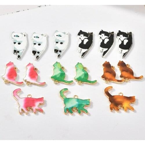 Diy jewelry making double hook cute cat shape alloy charms earring/bracelet/necklace pendants accessory