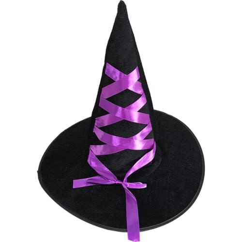 Halloween Party Witch Hat Children Adult Masquerade Hat Fancy Dressing Up Cosplay Costume Headwear Accessories Wizard Hat