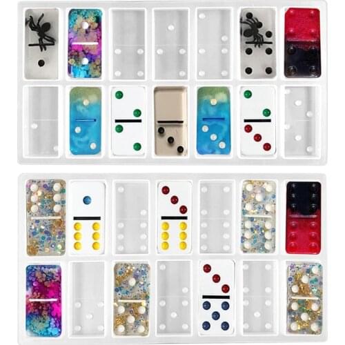 Domino Silicone Resin Mold For DIY Game Making Tools Accessories Jewelry Making Epoxy Resin Molds Dominoes Casting Mould 1 Set