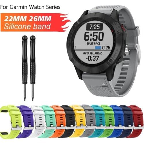 20mm 22mm 26mm Silicone SmartWatch Band For Garmin Fenix 5S 5X 6 6X Pro Plus SmartWatch Accessorie For Garmin Forerunner 935 945