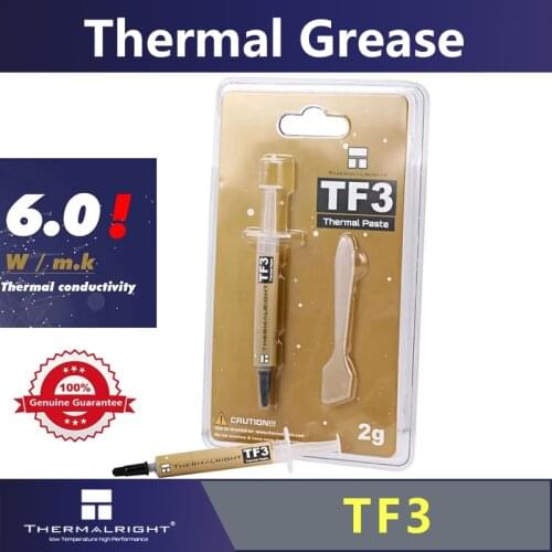 Thermalright TF3 thermal grease CPU non-conductive thermal paste 2g GPU radiator long service life thermal conductivity 6.0w/m.k