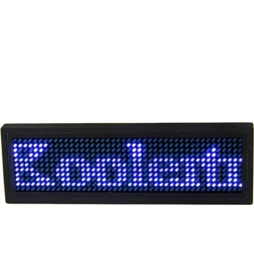 USB Programmable Advertising Blue LED Name Badge,Mini Display Message ID Name Tag for Business Advertising Message Display