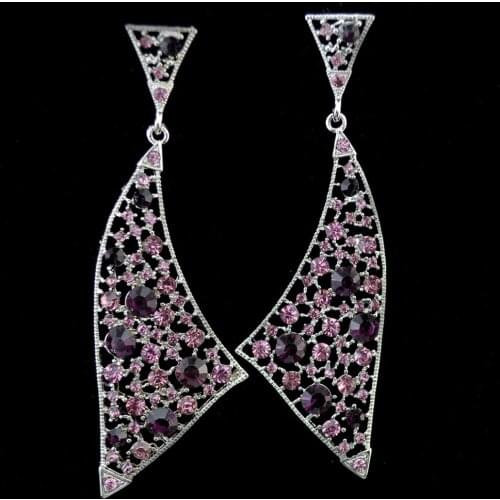 Vintage Hollow Crystal Rhinestone Drop Earrings Classic Party Dangle Earrings Fashion Party Jewelry for Women Birthday Gift