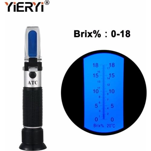 Yieryi New Hand Held Brix Refractometer For Brix Sugar Beer 0-18% Brix Refractometer ATC Refractometer Optical Test Meter Arrive