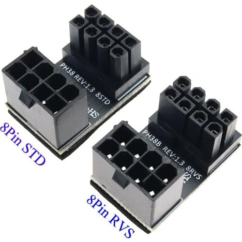 YuXi 2x ATX 8 Pin Power Supply Adapter for Graphics Cards Angled Turning Connectors Angled Power Adapter Desktops