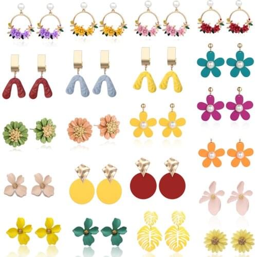 2019 Earring Korean Petal Acrylic Earrings summer beach Earrings for women accessories Wholesale jewelry Flower Earrings