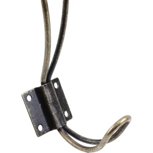 1pc Retro Metal Double Prong Hook Home Door Wall Towel Clothes Hat Hanger Hooks Holder Home Supplies