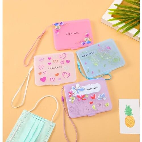 Colorful mask storage box New save masks box Student dustproof and waterproof mask storage bag desktop makeup organizer