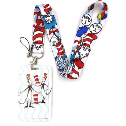 10pcs Dr seuss Christmas Cats Credit Card ID Holder Student Women Travel Bank Bus Business Card Cover Badge Accessories Gifts