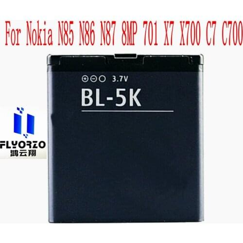 100% Brand new High Quality 1200mah BL-5K Battery For Nokia N85 N86 N87 8MP 701 X7 X700 C7 C700 Mobile Phone