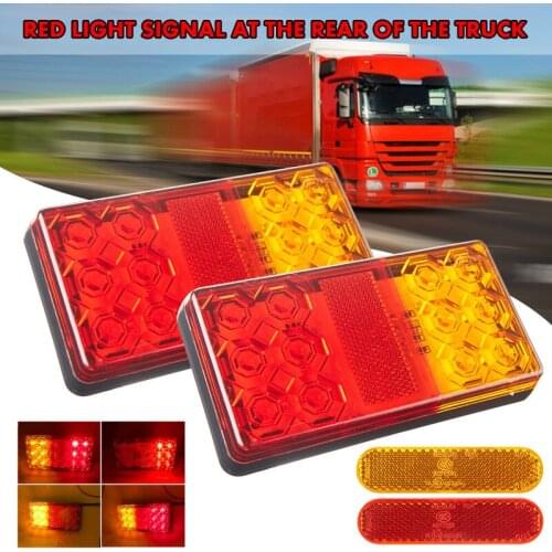 2PCS 12V 24V LED Tail Light Turn Signal Indicator Stop Lamp Rear Brake Light for Car Truck Trailer Lorry Caravan 12-80V
