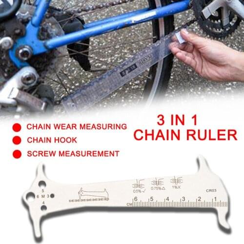 3 in 1 MTB Bike Chain Wear Indicator Measurement Checker Biking Ruler Bicycle Chains Gauge Portable Dustproof Cycling Parts