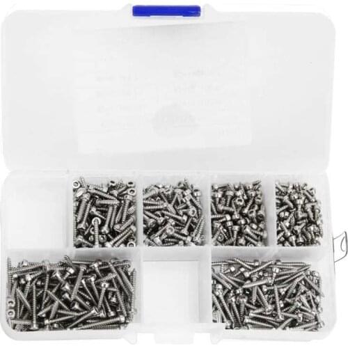 600Pcs M2x5/6/8/10/12/16 Stainless Steel Cup Head Self-Tapping Screw Woodworking Cylinder Head Hex Socket Screw