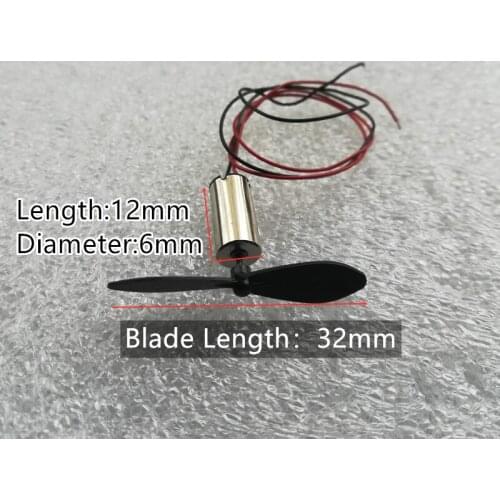 612 3.7V 6*12mm coreless Motor Tail Blade 3.2cm 32mm For Mini R/C Helicopter Copter Model DIY Toys Spare Parts