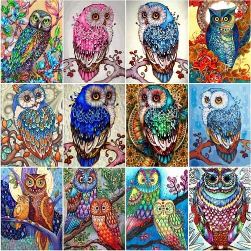 AZQSD DIY Paint By Number Owl Animal Handmade Unique Gifts Painting By Number For Adults Children Living Room Decor