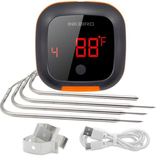 Inkbird Wireless Meat Food Steak Thermometer IBT-4XS for Oven Grill BBQ Smoker Kitchen Smart Digital Bluetooth Barbecue Tools