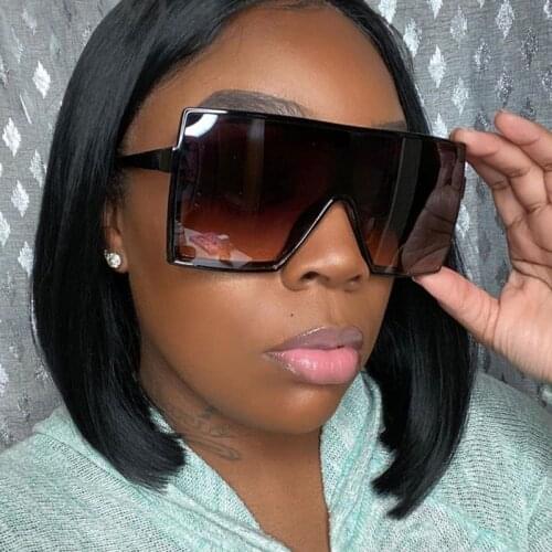 Oversized Square Frame Women Men Sunglasses Pink Gray Blue Lens UV400 Eye Protection Girl Sexy Ladies One-piece Outdoor Eyewear