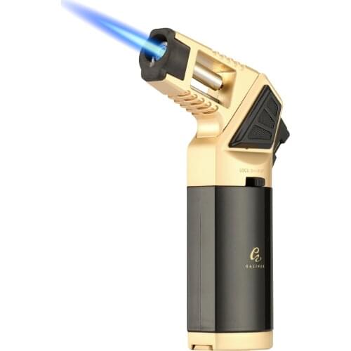 GALINER Big Gas Torch Cigar Lighter 1 Jet Blue Fire Locker Refillable Butane Lighters Smoking Tool With Cigar Punch
