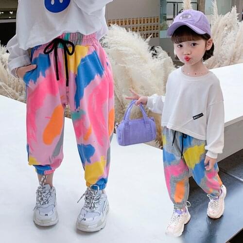 Girl Pants Graffiti Pattern Childrens Pants For Girls Spring Autumn Children Pants Casual Style Girl Clothes