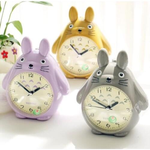 3 years warranty Cartoon Totoro alarm Clock Lovely Children Desk Clock Christmas Gift Student New Year Pendulum jewelry