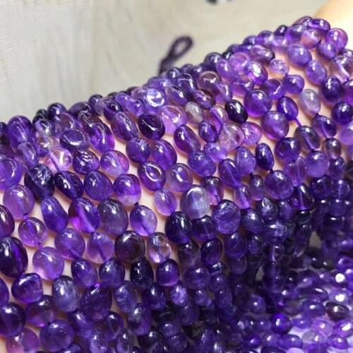 Amethyst Terahertz Strawberry Crystal HuangLong Jade Obsidian 8-9mm Gemstone Beads smooth irregular for Jewelry Making 15inch