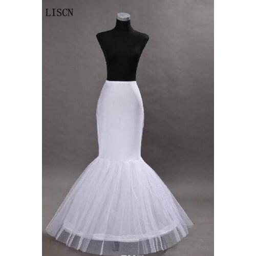 Cheap Trumpet Hot Sale Free Shipping White Mermaid Petticoats Bridal Crinoline Underskirt for Wedding Gowns Bridal Accessories