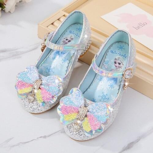 New Spring Summer Children Princess Shoes Girls Rhinestone Girls Wedding Party Kids Dress Sandals for Girls Elsa School Sneakers
