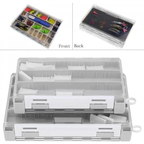 Double Side Fishing Lure Box Thickening Multiple Insert Moveable Compartments Storage Case for Lures Hooks and Accessories