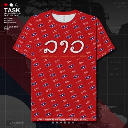 Laos Laotian Lao LA Quick Dry t shirt sports tops mens t shirt for men Sportswear Running Workout casual mens clothes summer