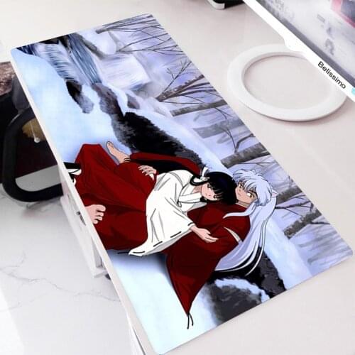 Gaming Pad Mouse Mouse Computer Gamer Mat Pc Keyboard Anime Carpet Table Mause Custom Desk Mats Mouse Pad Handsome Cool Inuyasha