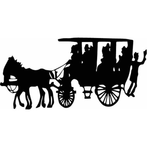 Exquisite Antique Horse Carriage Car Decals Car Window Decoration Personality PVC Waterproof Decals Cover Scratches Waterproof