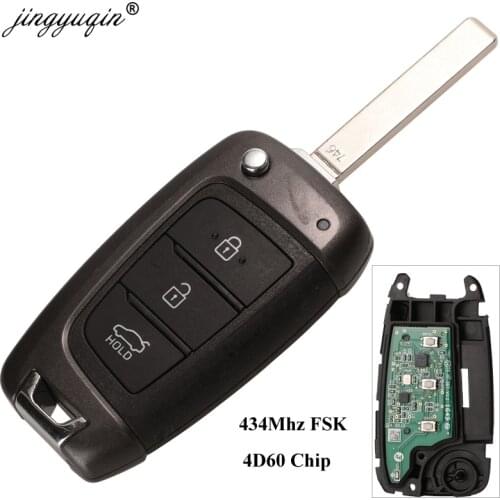 Jingyuqin 434Mhz 4D60 Chip Remote Key Fob for HYUNDAI I30 OKA-450T CE0682 Accent 95430-H5500 CE2200 3Button Flip Control Car Key