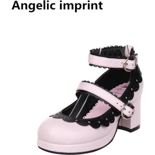 Angelic imprint Japan classic mori girl lolita shoes woman cosplay shoes lady high heels Pumps women princess dress shoes 33-47