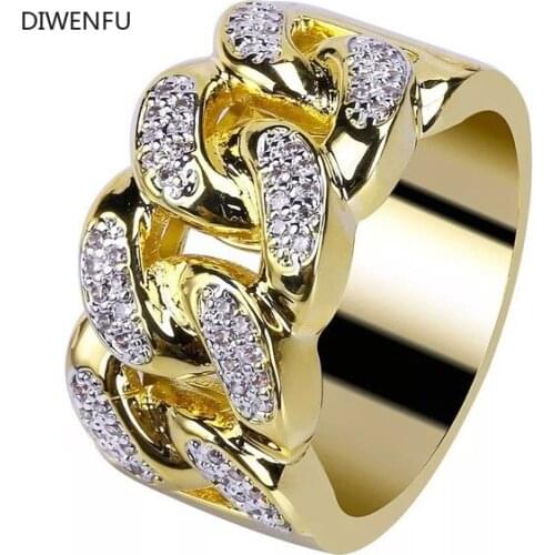 14K Diamond Rings Trendy Wedding Bands Rings for Women / Men Love Gift Gold Promise Couple Fine luxury jewelry rings for women