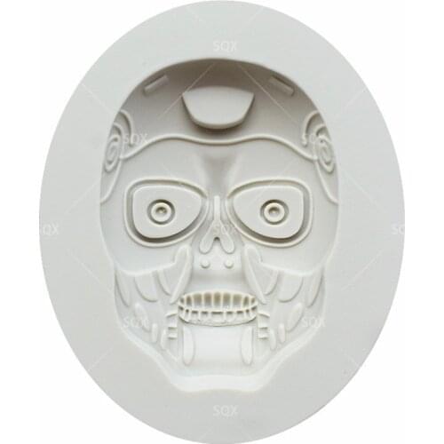 Terminator Head Fondant Shaped Silicone Fondant Mould Cake Decorating Baking Tools Kitchen Accessories SQ15275