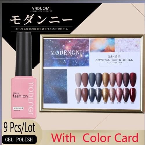 Nail Set UV LED Lamp Gel 9pcs Nail Gel Polish Kit With Color Card Soak Off Manicure Tools Set electric Nail drill For Nail Tools