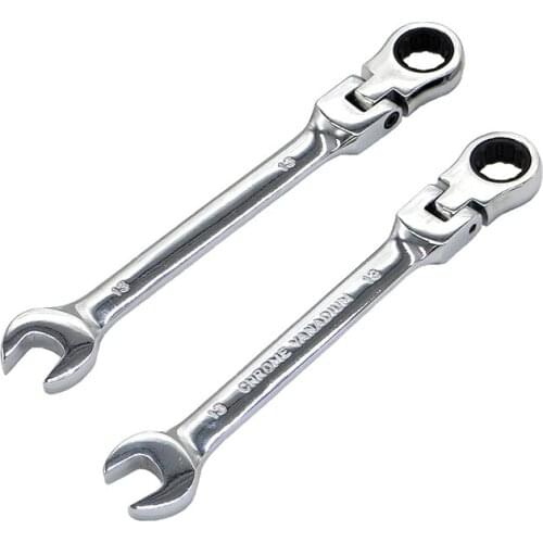 WEEKS Rotatable Ratchet Wrench Precision 72 Tooth Gear Spanner Universal Metric Combination Car Repair Tool