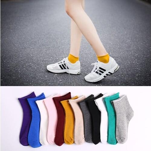 Women Medium Socks Solid Colors Cool Cotton Socks Soft Comfortable Creative Quality Women Female Male Fashion Tide Socks