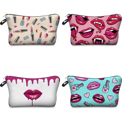 2021 New Portable Storage Cosmetics Bags Women Travel Sexy Lip Large Capacity Wash Makeup Bag CHZ04