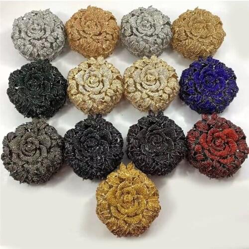 New Metal Belt Rhinestone Nigerian Ladies Clutch Luxury Ladies Party Banquet Bag Design Clutch Party Bag