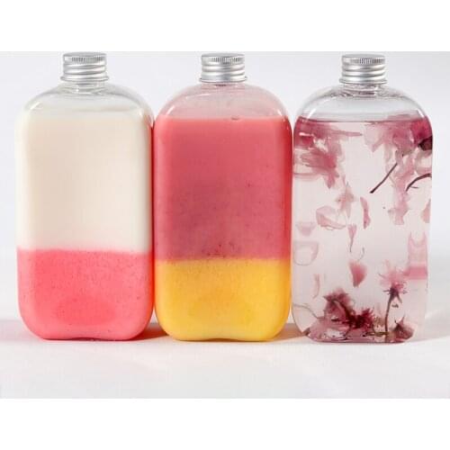 20pcs High quality 400ml PET plastic cold drinks bottle birthday party favors packaging juice milk tea ice coffee cup with lid