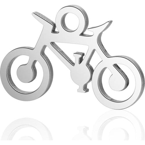 Stainless Steel 9*14mm Bicycle Bike Mini Metal Charms Pendant for DIY Jewelry Bracelets Making Accessories Wholesale 50pcs