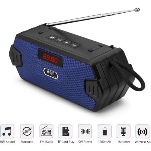 Portable Wireless Speaker Bluetooth-compatible Column Bass Mini Subwoofer Support TF Card USB Speakers FM Receiver/Radio With FM