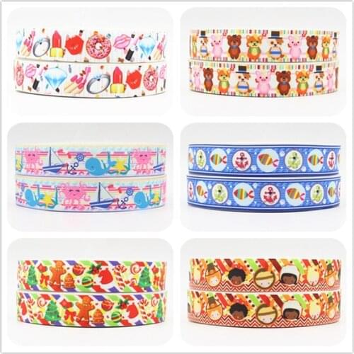 Q&N ribbon 7/8inch 22mm fashion printed grosgrain ribbon webbing 50yards/roll for headband free shipping for hair bows