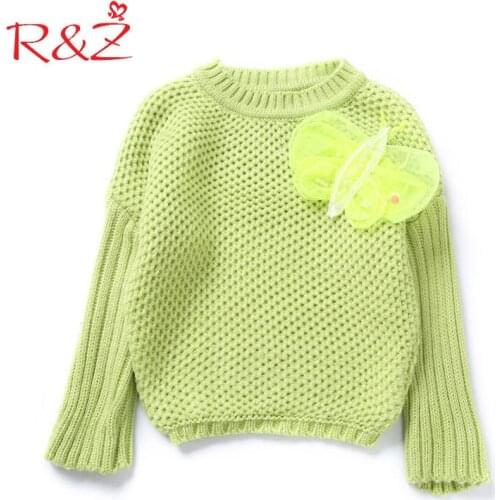 R&Z Girls Clothing Sweaters 2019 Spring Knitting Tops 3D Butterfly Batwing Sleeve T-shirts for Baby Girl Childrens Clothing k1