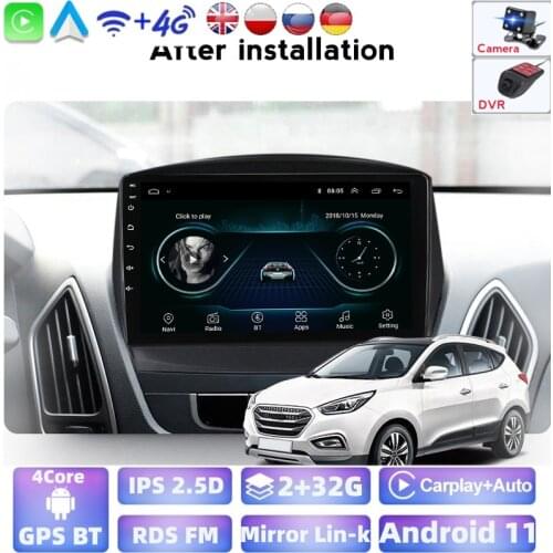 Android System 1G+16G 2din Car Radio For Hyundai IX35 2009 2010 2011 2012-2015 GPS Multimedia Player With OBD2 Carplay WiFi BT