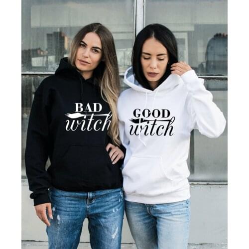 Skuggnas Good Witch Bad Witch BFF Halloween Hoodies Matching Halloween Hoodie Best friend hoodie BFF Clothing Gift For Friend